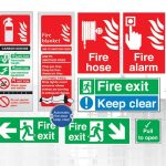 A variety of fire signage needed for a construction site