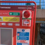 Polaris wireless alarm on a fire trolley