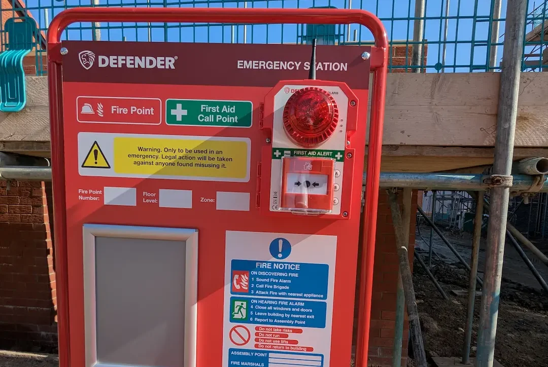 Polaris wireless alarm on a fire trolley