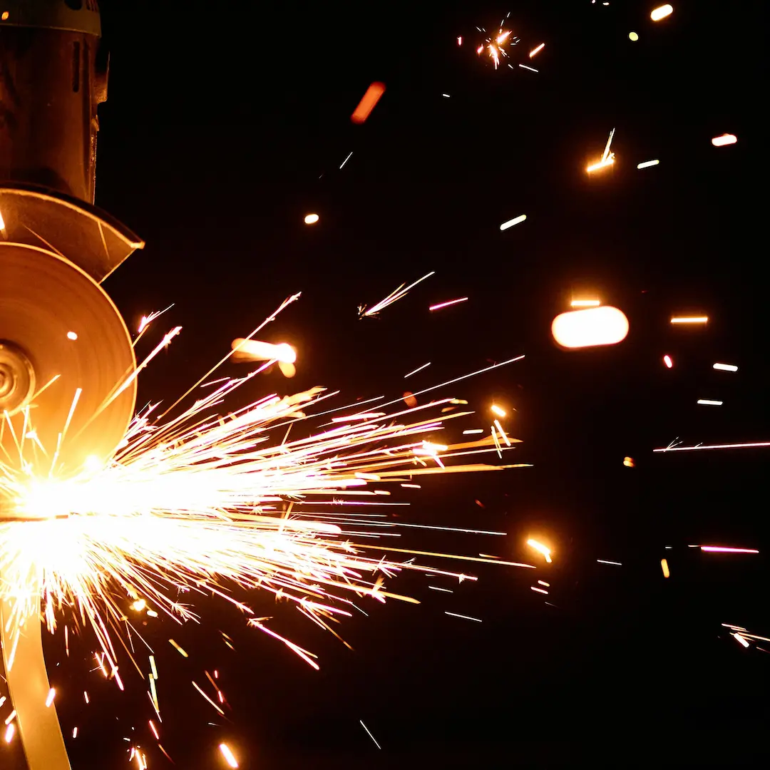 Sparks from a grinder