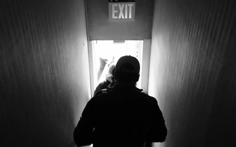 worker using escape route